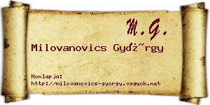 Milovanovics György névjegykártya
